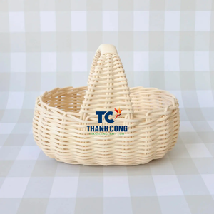 ตะกร้าหวายสานลายดอกไม้ขนาดเล็กสำหรับตกแต่งห้องของเด็กทารกเป็นมิตรกับสิ่งแวดล้อมผลิตในเวียดนาม - Product Image 1