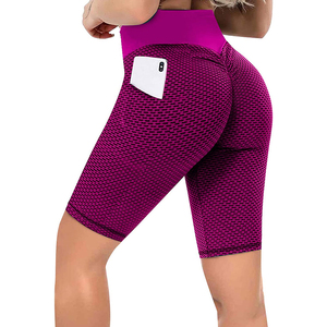 Pantalones cortos de motorista de cintura alta con bolsillos laterales para mujer, ropa activa de manga corta, ropa deportiva, pantalones cortos sostenibles para mujer - Product Image 4