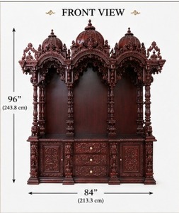 Mandir de Estilo Tradicional del Sur de la India, Personalizable, Duradero, de Madera de Teca Sólida, Unidad de Pooja Grande de Estilo Antiguo, Fabricante - Product Image 5