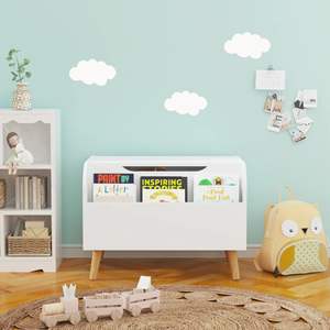 Armoire moderne en plastique pour enfants avec couvercle rabattable, étagère de rangement pour chambre, salon, bureau à domicile - Product Image 6
