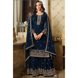 Hot Selling Fancy Trending Latest Designer Faux Georgette Salwar Kameez With Dupatta With Embroidery Work Supplier From Surat - Product Image 3
