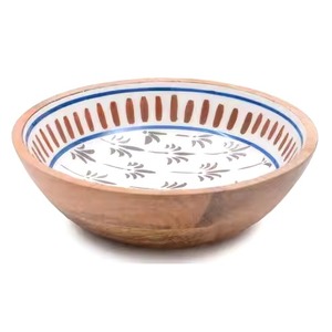 Cuencos de madera gourmet duraderos Obra DE ARTE esmaltada única Técnica pulida ecológica Impresionante artesanía natural de animales de estilo cuerno - Product Image 5