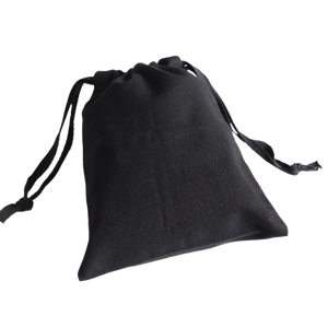 Sac à cordon personnalisé avec logo, écologique, en coton noir, en toile de lin, imprimé, sac à poussière pas cher avec motif de lettres - Product Image 1