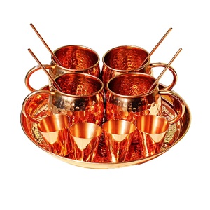 Ensemble de tasses en cuivre Moscow Mule de 2 poignées en laiton avec agitateur en cuivre, paille et verre à liqueur pour bar à domicile, hôtel et restaurant - Product Image 6