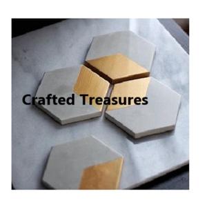 Luxury Round Tea Cup Marble Coaster Set Marble <b>Stone</b> & <b>Resin</b> Inlay Cup Coasters Custom Size for Home & Office - Product Image 6