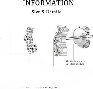 Boucles d'oreilles Boucles d'oreilles en diamant de laboratoire à coupe ronde brillante Boucles d'oreilles en argent sterling 925 plaqué or blanc 18 carats - Product Image 1