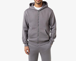 Survêtements unisexes en molleton de coton respirant et lourd, style French Terry à fermeture éclair intégrale pour homme, pour un usage décontracté en automne - Product Image 4