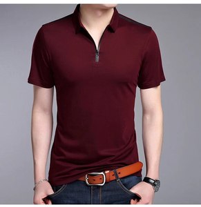 <span class=keywords><strong>2025</strong></span> Nueva camiseta de verano para hombre, camiseta de manga corta para hombre, camiseta de media manga con solapa de Color sólido - Product Image 2