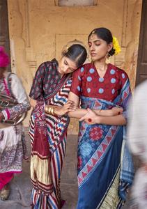 Nouveau catalogue excitant de Sur-Taal Sarees en tissu viscose exclusif avec des imprimés Ajrakh Bandej Vêtements indiens et pakistanais parfaits - Product Image 6
