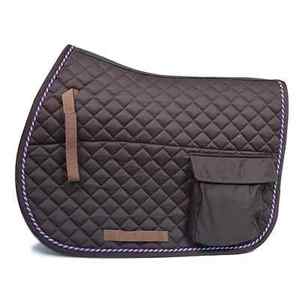 Tapis de selle de cheval équestre léger en tissu satiné avec doublure en mousse Style saut coque en cuir OEM personnalisable - Product Image 3