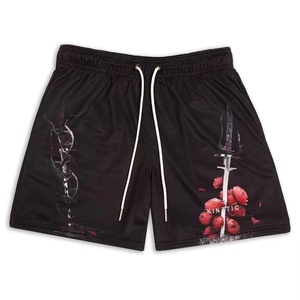 โลโก้การปรับแต่งกางเกงขาสั้นอเมริกันบาสเกตบอลกีฬาตาข่ายคู่ระบายอากาศหลวมการฝึกอบรมออกกําลังกายวิ่งความเร็วกางเกงขาสั้นแห้ง - Product Image 3