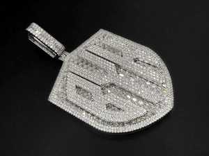 Moissanite Diamond Sparkling Pendant Iced Out 925 Sterling <b>Silver</b> Hip Hop Luxury Statement Party Wear Pendant For Men Women - Product Image 4