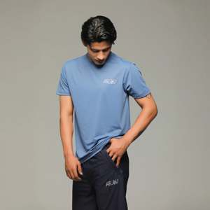 Camiseta Deportiva APOLLO para Hombre, Dri-Fit, Azul, Tejido de Poliéster, Diseño Sólido, Patrón Comprimido 2511 103 020604 - Product Image 4