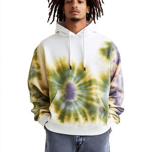 Sudadera con Capucha Tie Dye de Invierno para Hombre de Alta Calidad con Impresión Digital y Logotipo Personalizado en la Parte Delantera, 100% Algodón Orgánico, Mezcla de Algodón Básico - Product Image 1