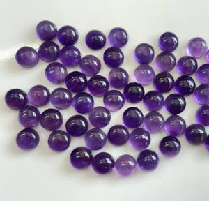 พลอยอเมทิสต์ธรรมชาติทรงกลม9มม. หลังแบน-พลอยอเมทิสต์ทรงหลวม - Product Image 2