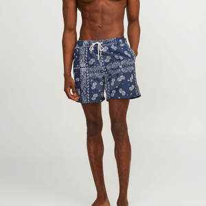 กางเกงขาสั้นบอร์ดสำหรับผู้ชายกางเกงเอวสูงปานกลางผ้าฝ้าย100% น้ำหนักเบาและระบายอากาศได้ดีดีไซน์แบบหลวม - Product Image 3