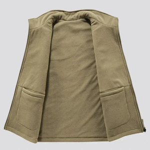 Gilet d'hiver pour homme en cuir véritable, fermeture éclair, imperméable, respirant, 5 poches, vêtement d'extérieur de haute qualité avec service OEM - Product Image 3