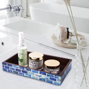 Bandejas de servicio de madera artesanales rústicas Gani Craft Impex Bandejas de estante de almacenamiento de madera - Product Image 3