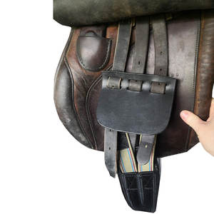 Protecteur de boucle de selle antifriction avec fente en cuir Protecteur de selle en cuir véritable English Horse Tack - Product Image 3