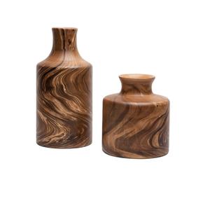 Décor à la maison finition antique Vases en bois fabriqués à la main élégant fleur Vase décoration fabriqués à la main brillant poli Vases - Product Image 1