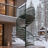 Escalier en spirale extérieur minimaliste d'inspiration zen pour un design paysager moderne