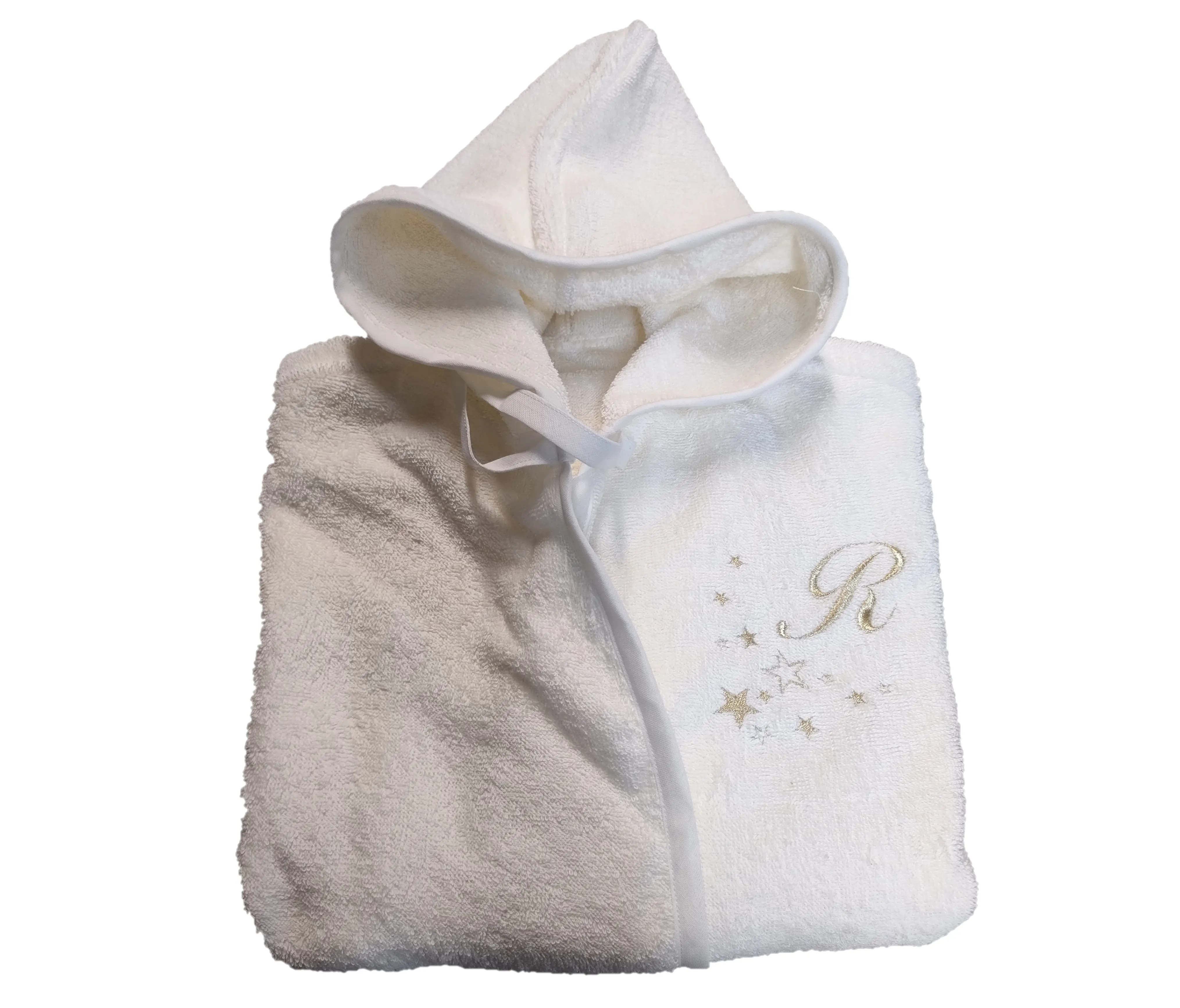 Factory Price Hand Made Terrycloth Bathrobe for Baby Gold star