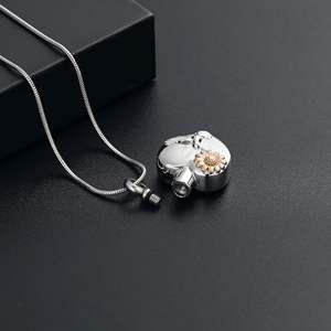 Collares de urna de corazón de Metal para cenizas, recuerdo, urna conmemorativa, joyería de cremación, colgante de ceniza para mujeres, hombres, amor, un tamaño personalizado - Product Image 4