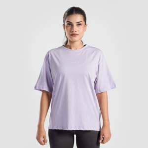 Camiseta Extra Grande GA All Day Lilac para Mujer, 100% Algodón Jersey, Corte Ajustado, Holgada, Transpirable, con Decoración de Letras, Tallas XS XXS Disponibles - Product Image 1