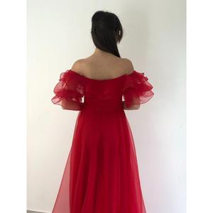 Yıldızlar donna Dalya tessuto con collo a barca manica ampia gonna da sera Jn1554 1554