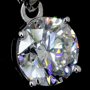 Encantadores dijes colgantes oro blanco forma redonda 3,30 quilates G VS1 diamante cultivado en laboratorio con colgante certificado IGI - Product Image 3