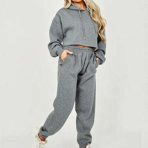 Ensemble de survêtement pour femme, couleur unie, à capuche, imprimé, pour streetwear, sport, course à pied, vêtements décontractés - Product Image 4