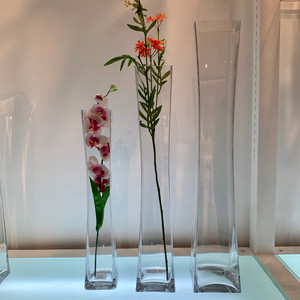 VXV0422 - Unique <b>Square</b> Concave Glass <b>Vase</b> - 4 x 22 - Product Image 6