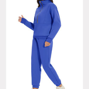 Sudadera de manga larga con media cremallera informal para otoño e invierno con logotipo personalizado de alta calidad para mujer - Product Image 4