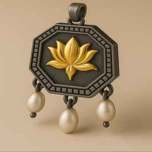 Pendientes de tuerca finos de Plata de Ley 925 creativos hechos a mano, diseño Floral, colgante de dos tonos, ajuste de bisel geométrico para Vintage - Product Image 3