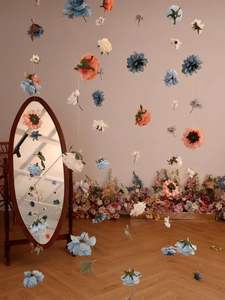 Décoration indienne fleur artificielle bricolage plafond fleur ensemble fleur flottante tenture murale toile de fond pour mariage/anniversaire lot en vrac - Product Image 4