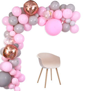 Kit de guirlande d'arche de ballons métalliques rose pastel et gris de 153 pièces pour la fête des mères, la rentrée scolaire, la Saint-Valentin et les fêtes - Product Image 5