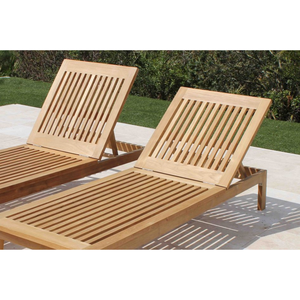Tumbona moderna de lujo de teca maciza para piscina al aire libre, tumbona para hoteles, villas, parques, playas, playa de madera, tumbonas - Product Image 3