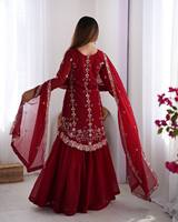 Vente en gros de costume Sharara lourd en fausse georgette de qualité supérieure travail de séquence brodé pour les occasions de fête