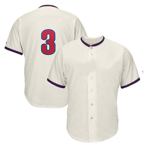 Haute qualité bouton Baseball Softball maillot nouveauté uniforme doux adulte équipe porter blanc motif chemises - Product Image 3