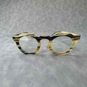 Gafas de Sol de cuerno de búfalo de diseño minimalista de gama alta hechas a mano gafas de cuerno de buey Natural artesanía de Navidad internacional - Product Image 1