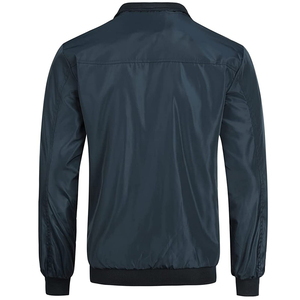 Chaqueta Bomber Ligera para Hombre, Corte Ajustado, Cintura y Puños Ajustables, Chaqueta Impermeable de Manga Larga con Bolsillos - Product Image 3