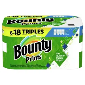 Bounty Select-A-Size Papieren Handdoeken, Print, 6 Drievoudige Rollen