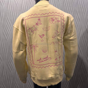 Col montant sur mesure sérigraphié brodé en coton polaire confortable chaud poids lourds sweats couleur crème 450 GSM - Product Image 2