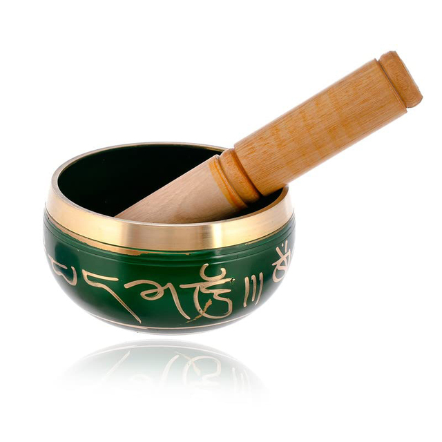 Latest Newly Design Best Selling Mantra Carved Tibetan Painted Metal Singing Bowl Gift Sets Religious Meditation Sound Healing