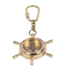 Brass Nautical Vintage Style Shipwheel <b>Compass</b> Key Chains Manufacturer Wholesale Supplier Antique Nautical OEM ODM Custom Supply - Product Image 4