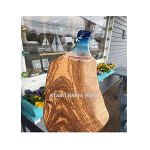 Madera de mango de Acacia marrón con tablero de resina azul y marrón Tabla de cortar de queso con logotipo personalizado de mayor calidad para restaurante a bajo costo - Product Image 6