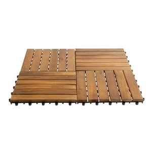 Azulejos de cubierta de madera de acacia Azulejos de exterior entrelazados de 300x300mm con acabado de aceite Diseño moderno suave para jardín y terraza - Product Image 3