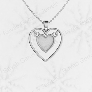 925แท้จี้หัวใจกึ่งติดเงิน20มม. ฝังฝาขี้เถ้าเปล่าเรซิ่นทำงานเครื่องประดับการค้นพบส่วนประกอบ - Product Image 4