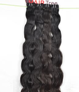 ผมแท้จากอินเดีย 100% ไม่ผ่านการแปรรูป ราคาถูกจากผู้ผลิตโดยตรง แบบ Double Weft ลอน Bodywave  จัดเรียงเกล็ดผม  สีดำธรรมชาติ - Product Image 4