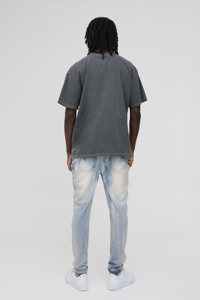 <b>Men's</b> 100% Cotton Oversized <b>Skull</b> Rhinestone Washed Graphic T-<b>Shirts</b> High Quality Breathable T-<b>Shirts</b> Made in Pakistan - Product Image 2